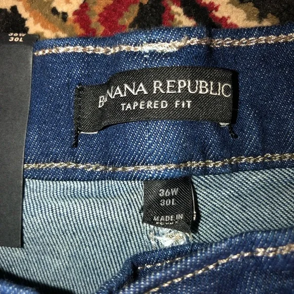NWT Banana Republic Tapered WATERSHED Mill-valley denim stretch jeans, 36×30 - Picture 8 of 13